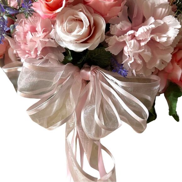 Handmade Pink Heart Hanging Flower Arrangement 108 - Picture 2 of 6